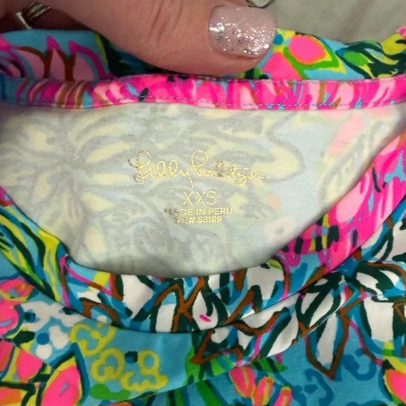 Lilly Pulitzer Floral Puff Sleeve Tee - Pink, Blue, Green - Picture 5 of 7